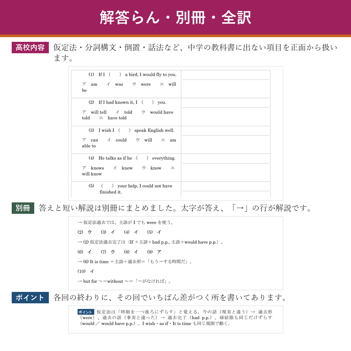高校内容の扱いと別冊の解説