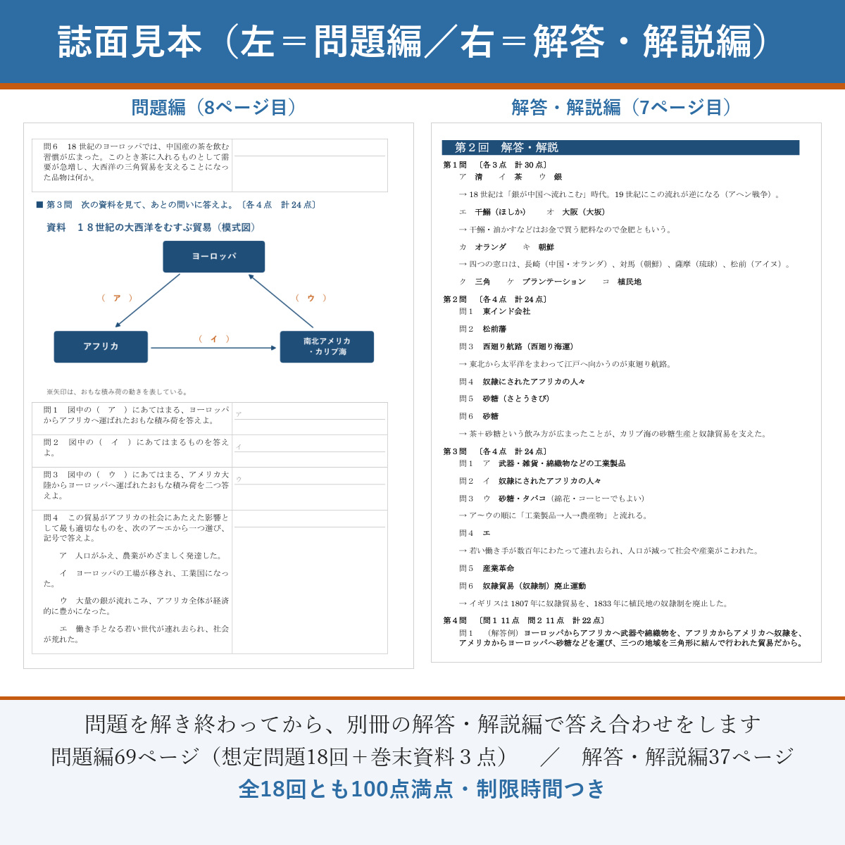 誌面見本(左=問題編/右=解答・解説編)